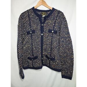 South Wool Vintage Women’s Sweater Sz L Made In Uruguay 100% Pure New Wool Flaws